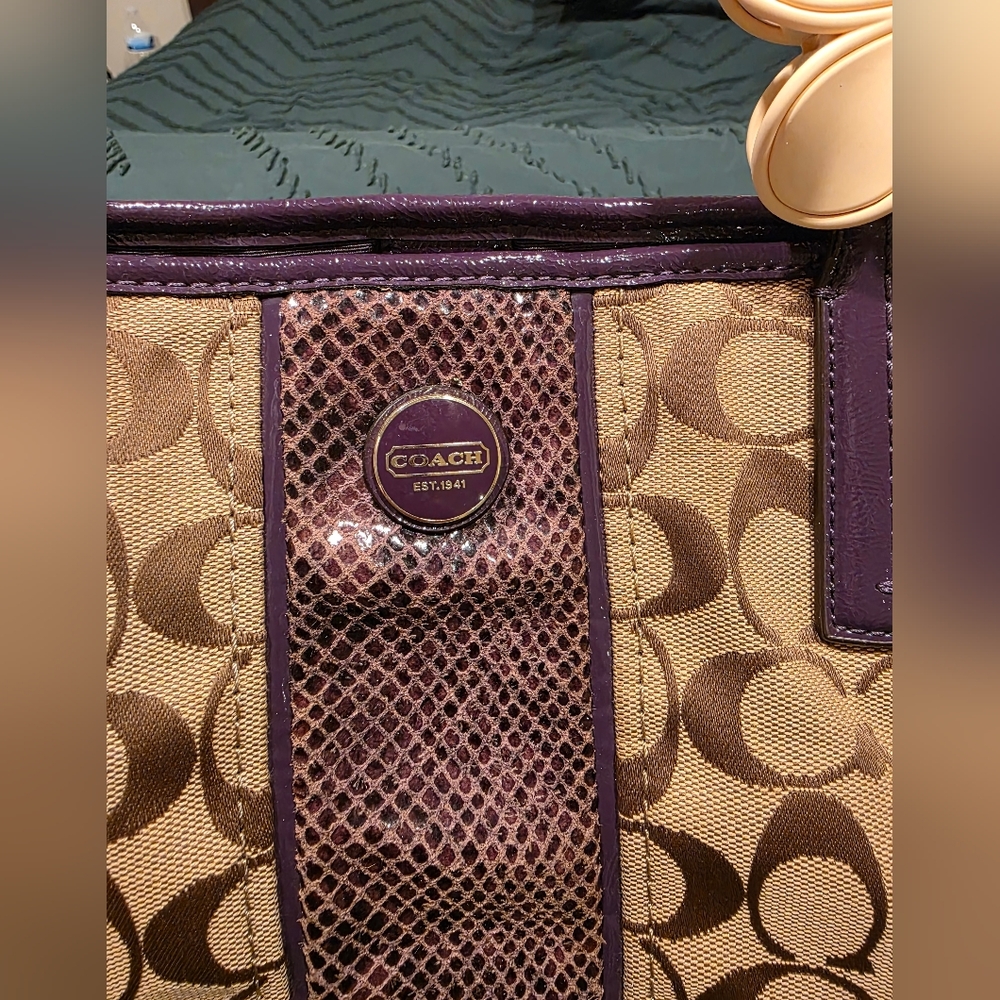 Coach Signature Python Print Carryall - image 3